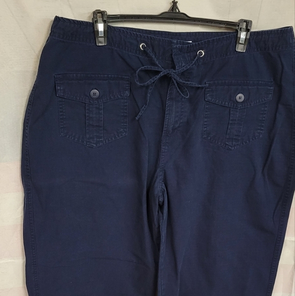 Carolina Plus Blues 18W Drawstring Capri Color Blue - Picture 1 of 6